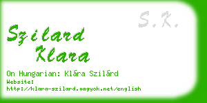 szilard klara business card