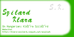 szilard klara business card